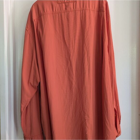 Duluth Trading Coolplus Long Sleeve Vented Fishing Shirt Orange UPF-2XLT - Picture 6 of 6